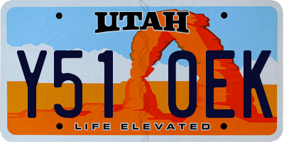 UT license plate Y510EK