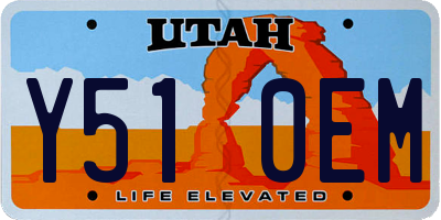 UT license plate Y510EM