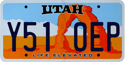 UT license plate Y510EP
