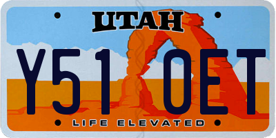 UT license plate Y510ET