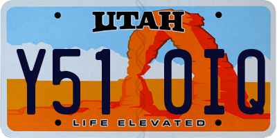 UT license plate Y510IQ