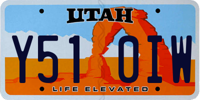 UT license plate Y510IW