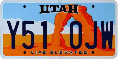 UT license plate Y510JW