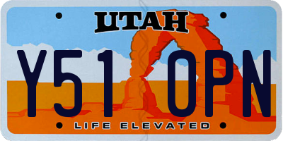 UT license plate Y510PN