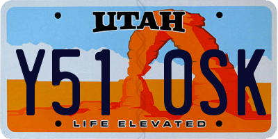 UT license plate Y510SK
