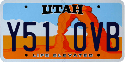 UT license plate Y510VB