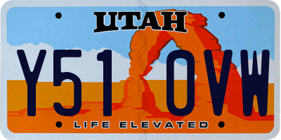 UT license plate Y510VW