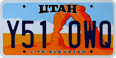 UT license plate Y510WQ