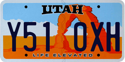 UT license plate Y510XH
