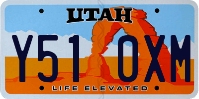 UT license plate Y510XM