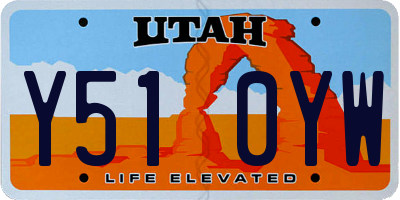 UT license plate Y510YW