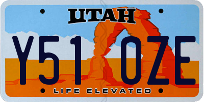 UT license plate Y510ZE