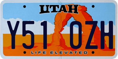 UT license plate Y510ZH