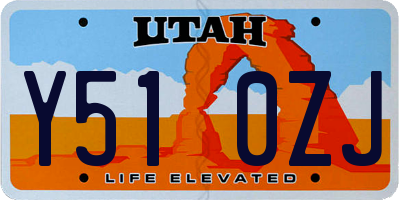 UT license plate Y510ZJ