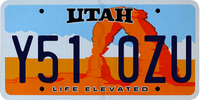 UT license plate Y510ZU