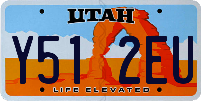 UT license plate Y512EU