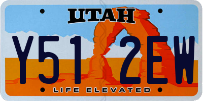 UT license plate Y512EW