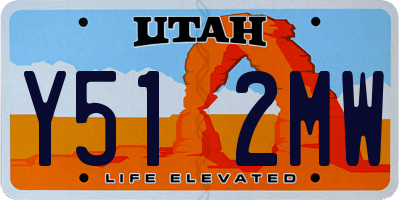 UT license plate Y512MW