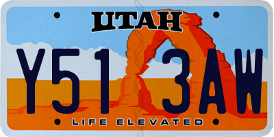 UT license plate Y513AW