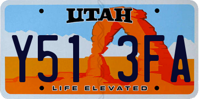 UT license plate Y513FA