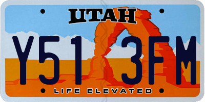 UT license plate Y513FM