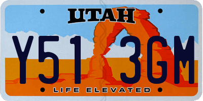 UT license plate Y513GM