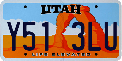 UT license plate Y513LU