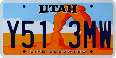 UT license plate Y513MW