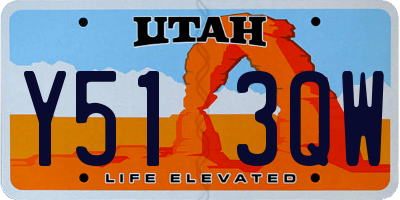 UT license plate Y513QW
