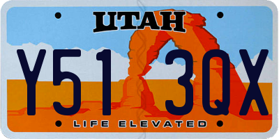 UT license plate Y513QX