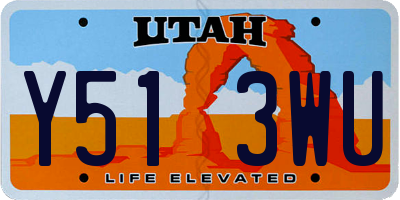 UT license plate Y513WU