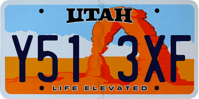 UT license plate Y513XF