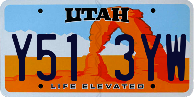 UT license plate Y513YW