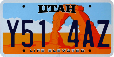 UT license plate Y514AZ