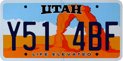 UT license plate Y514BF