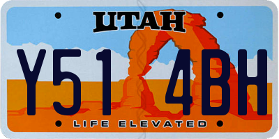 UT license plate Y514BH