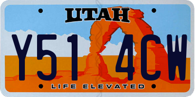 UT license plate Y514CW
