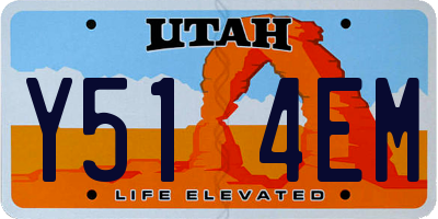 UT license plate Y514EM