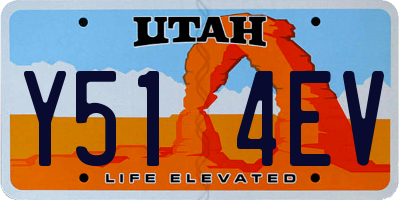 UT license plate Y514EV