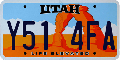 UT license plate Y514FA