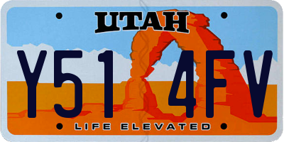 UT license plate Y514FV