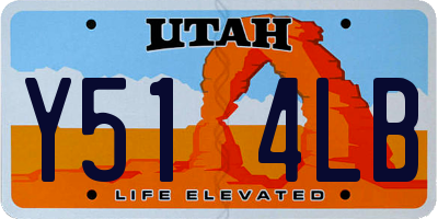 UT license plate Y514LB