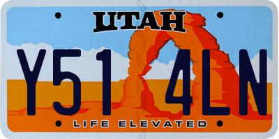 UT license plate Y514LN