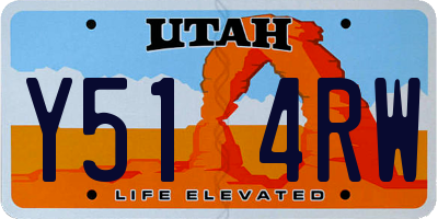 UT license plate Y514RW