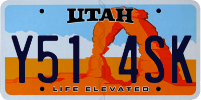 UT license plate Y514SK