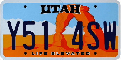 UT license plate Y514SW