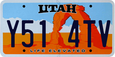 UT license plate Y514TV