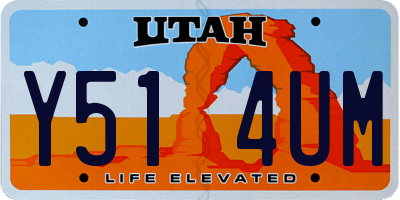 UT license plate Y514UM