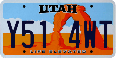 UT license plate Y514WT