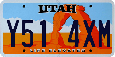 UT license plate Y514XM